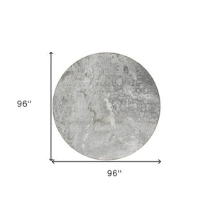 Homeroots 3' Stylish Artichoke Green & Ivory Abstract Washable Area Rug For Indoor & Outdoor Spaces 8' Round Polyester 577423