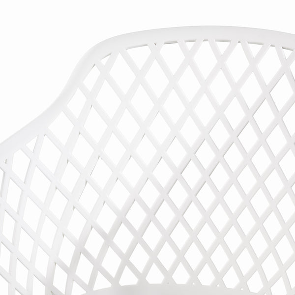 English Elm Christopher Knight Home® - POPPY Weather-Resistant Outdoor Dining Chair with Diamond Mesh Design, Sturdy Polypropylene Comfort White 24 L x 23.5 W x 22.4 H 69069.00WHI