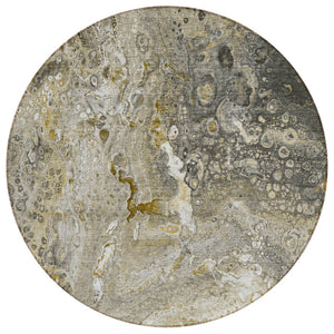 HomeRoots 5' Modern Abstract Taupe Brown Beige Area Rug - Durable, Washable Design for Indoor & Outdoor Use 8' Round 577429