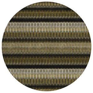 HomeRoots 5' Washable Brown and Ivory Striped Area Rug for Indoor or Outdoor Use - Stylish & Durable Design 8' Round 577453
