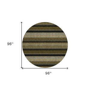 Homeroots 3' Denim Blue And Ivory Striped Washable Area Rug For Indoor Or Outdoor Use - Durable And Stylish 8' Round Polyester 577453