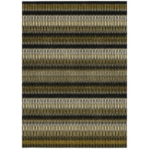 HomeRoots 9' Washable Striped Area Rug in Brown, Ivory, and Black – Perfect for Indoor & Outdoor Spaces 9' X 12' 577455