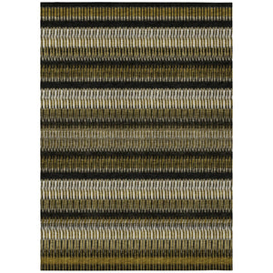 HomeRoots 9' Washable Striped Area Rug in Brown, Ivory, and Black – Perfect for Indoor & Outdoor Spaces 9' X 12' 577455