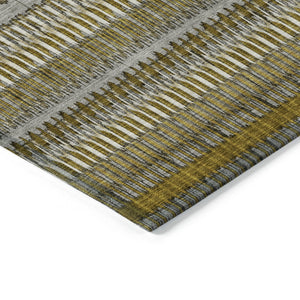 HomeRoots 5' Stylish Coffee and Taupe Striped Area Rug - Durable, Washable, Indoor/Outdoor Versatile Design 8' X 10' 577460
