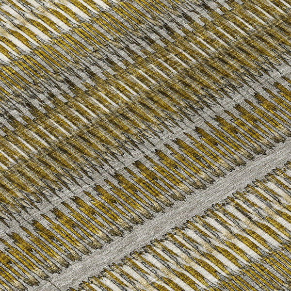 HomeRoots 5' Stylish Coffee and Taupe Striped Area Rug - Durable, Washable, Indoor/Outdoor Versatile Design 8' X 10' 577460