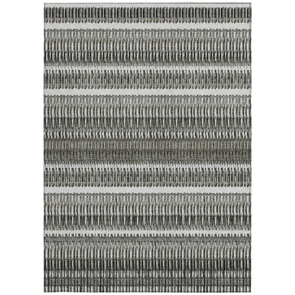 Homeroots 3' Denim Blue And Ivory Striped Washable Area Rug For Indoor Or Outdoor Use - Durable And Stylish 3' X 5' Polyester 577463