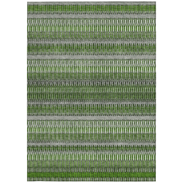 Homeroots 3' Denim Blue And Ivory Striped Washable Area Rug For Indoor Or Outdoor Use - Durable And Stylish 3' X 5' Polyester 577469