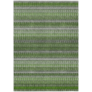 HomeRoots 9' Striped Green and Ivory Area Rug – Durable, Washable Design for Indoor and Outdoor Spaces 9' X 12' 577473