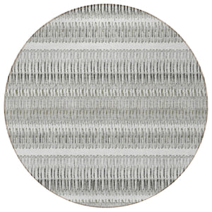 Homeroots 3' Denim Blue And Ivory Striped Washable Area Rug For Indoor Or Outdoor Use - Durable And Stylish 8' Round Polyester 577477