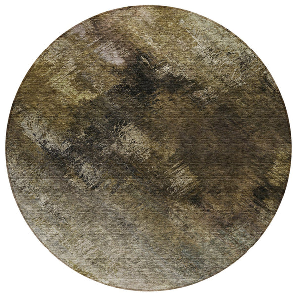 Homeroots 3' Add A Touch Of Elegance With A Navy Blue Abstract Washable Area Rug For Indoor Or Outdoor Use 8' Round Polyester 577495