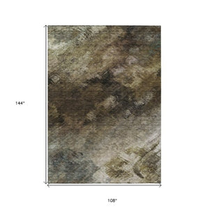 Homeroots 3' Add A Touch Of Elegance With A Navy Blue Abstract Washable Area Rug For Indoor Or Outdoor Use 9' X 12' Polyester 577497