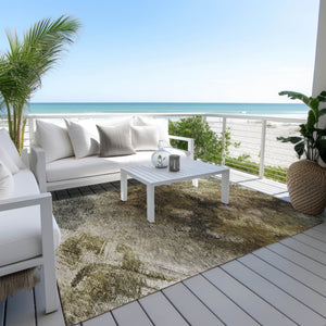 Homeroots 3' Add A Touch Of Elegance With A Navy Blue Abstract Washable Area Rug For Indoor Or Outdoor Use 10' X 14' Polyester 577498