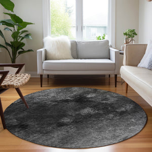 Homeroots 3' Add A Touch Of Elegance With A Navy Blue Abstract Washable Area Rug For Indoor Or Outdoor Use 8' Round Polyester 577501