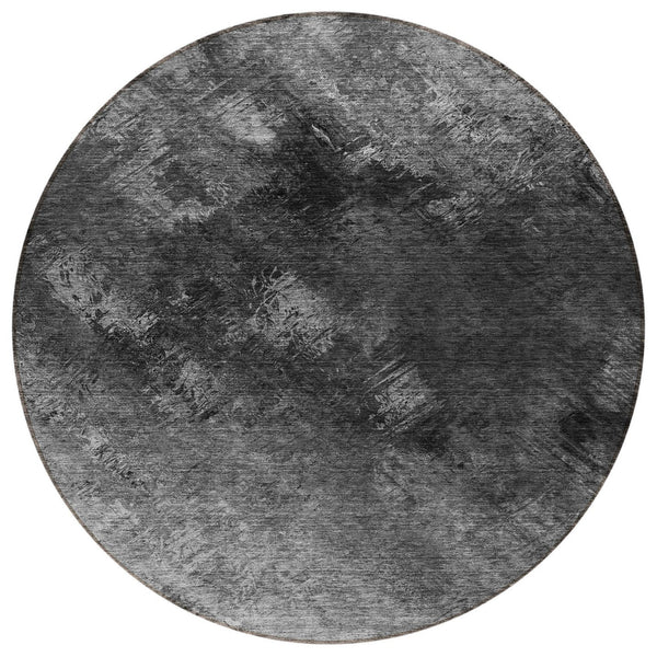 Homeroots 3' Add A Touch Of Elegance With A Navy Blue Abstract Washable Area Rug For Indoor Or Outdoor Use 8' Round Polyester 577501