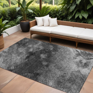Homeroots 3' Add A Touch Of Elegance With A Navy Blue Abstract Washable Area Rug For Indoor Or Outdoor Use 9' X 12' Polyester 577503