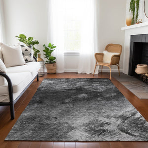 Homeroots 3' Add A Touch Of Elegance With A Navy Blue Abstract Washable Area Rug For Indoor Or Outdoor Use 10' X 14' Polyester 577504