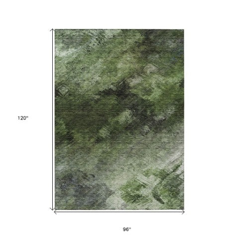 Homeroots 3' Add A Touch Of Elegance With A Navy Blue Abstract Washable Area Rug For Indoor Or Outdoor Use 8' X 10' Polyester 577508