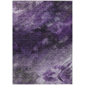 HomeRoots 5' Contemporary Purple Eggplant and Lavender Abstract Washable Area Rug for Indoor and Outdoor Use 5' X 8' 577512