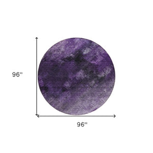 Homeroots 3' Add A Touch Of Elegance With A Navy Blue Abstract Washable Area Rug For Indoor Or Outdoor Use 8' Round Polyester 577513