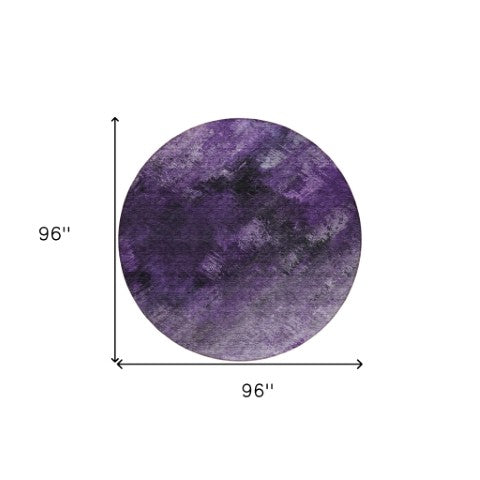 Homeroots 3' Add A Touch Of Elegance With A Navy Blue Abstract Washable Area Rug For Indoor Or Outdoor Use 8' Round Polyester 577513