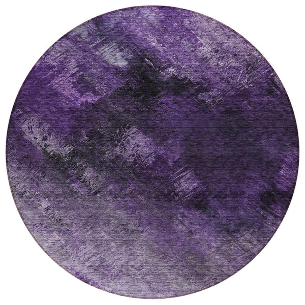 Homeroots 3' Add A Touch Of Elegance With A Navy Blue Abstract Washable Area Rug For Indoor Or Outdoor Use 8' Round Polyester 577513