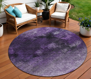 Homeroots 3' Add A Touch Of Elegance With A Navy Blue Abstract Washable Area Rug For Indoor Or Outdoor Use 8' Round Polyester 577513