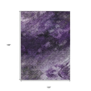 Homeroots 3' Add A Touch Of Elegance With A Navy Blue Abstract Washable Area Rug For Indoor Or Outdoor Use 10' X 14' Polyester 577516