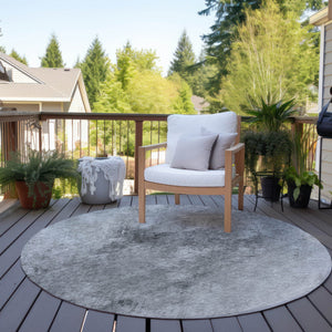 Homeroots 3' Add A Touch Of Elegance With A Navy Blue Abstract Washable Area Rug For Indoor Or Outdoor Use 8' Round Polyester 577519