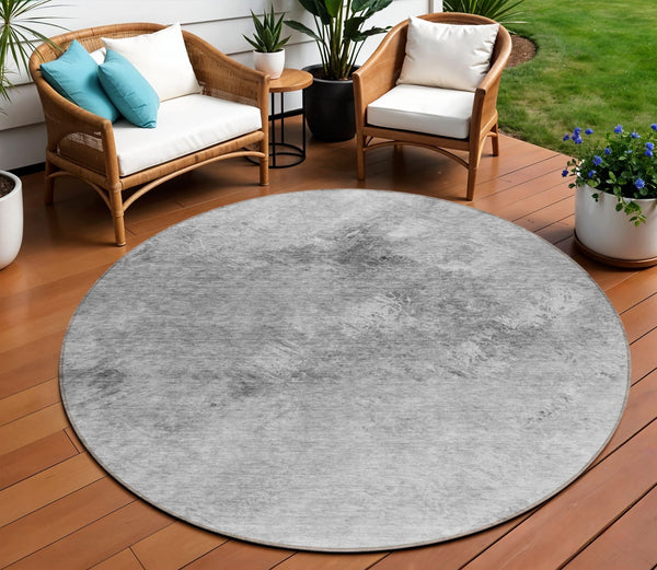 Homeroots 3' Add A Touch Of Elegance With A Navy Blue Abstract Washable Area Rug For Indoor Or Outdoor Use 8' Round Polyester 577519