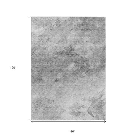 Homeroots 3' Add A Touch Of Elegance With A Navy Blue Abstract Washable Area Rug For Indoor Or Outdoor Use 8' X 10' Polyester 577520