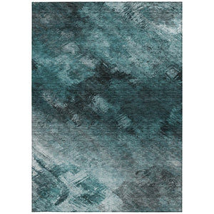 Homeroots 3' Add A Touch Of Elegance With A Navy Blue Abstract Washable Area Rug For Indoor Or Outdoor Use 3' X 5' Polyester 577529