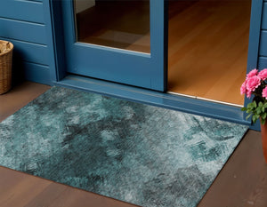 Homeroots 3' Add A Touch Of Elegance With A Navy Blue Abstract Washable Area Rug For Indoor Or Outdoor Use 3' X 5' Polyester 577529