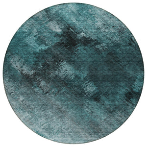 Homeroots 3' Add A Touch Of Elegance With A Navy Blue Abstract Washable Area Rug For Indoor Or Outdoor Use 8' Round Polyester 577531