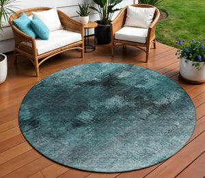 Homeroots 3' Add A Touch Of Elegance With A Navy Blue Abstract Washable Area Rug For Indoor Or Outdoor Use 8' Round Polyester 577531