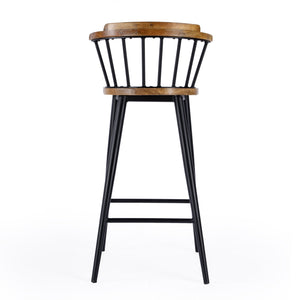 Butler Specialty Merrick Wood And Iron Bar Stool With Spindle Backrest - Timeless Elegance For Your Kitchen Or Bar Brown Iron,Mango Solids 5775330-butler