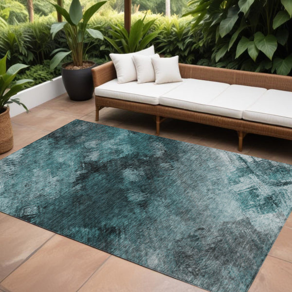 Homeroots 3' Add A Touch Of Elegance With A Navy Blue Abstract Washable Area Rug For Indoor Or Outdoor Use 9' X 12' Polyester 577533