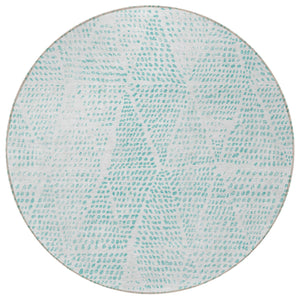 Homeroots 3' Artichoke Green Geometric Washable Area Rug - Durable Indoor Outdoor Design For Versatile Spaces 8' Round Polyester 577543