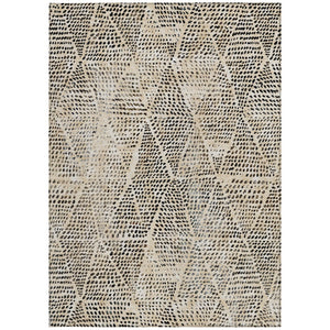 Homeroots 3' Artichoke Green Geometric Washable Area Rug - Durable Indoor Outdoor Design For Versatile Spaces 3' X 5' Polyester 577547