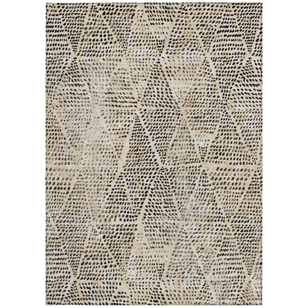 Homeroots 3' Artichoke Green Geometric Washable Area Rug - Durable Indoor Outdoor Design For Versatile Spaces 3' X 5' Polyester 577547