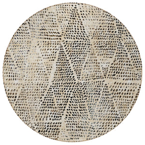 Homeroots 3' Artichoke Green Geometric Washable Area Rug - Durable Indoor Outdoor Design For Versatile Spaces 8' Round Polyester 577549
