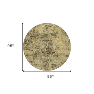 Homeroots 3' Artichoke Green Geometric Washable Area Rug - Durable Indoor Outdoor Design For Versatile Spaces 8' Round Polyester 577555