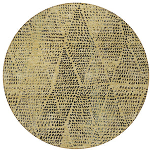 Homeroots 3' Artichoke Green Geometric Washable Area Rug - Durable Indoor Outdoor Design For Versatile Spaces 8' Round Polyester 577555
