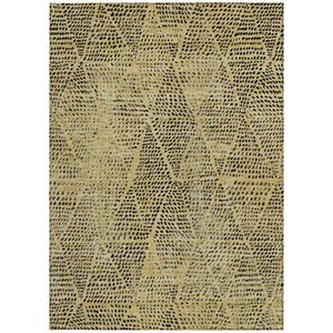 Homeroots 3' Artichoke Green Geometric Washable Area Rug - Durable Indoor Outdoor Design For Versatile Spaces 9' X 12' Polyester 577557