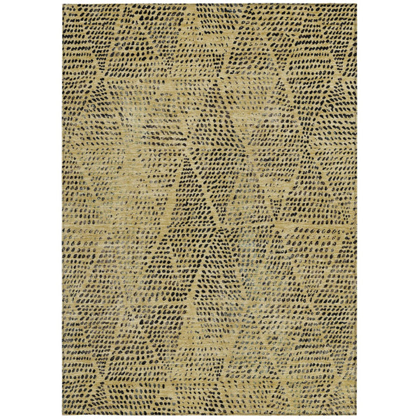 Homeroots 3' Artichoke Green Geometric Washable Area Rug - Durable Indoor Outdoor Design For Versatile Spaces 9' X 12' Polyester 577557