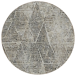 HomeRoots 5' Geometric Washable Area Rug in Gray, Beige & Black - Stylish Indoor & Outdoor Essential 8' Round 577561