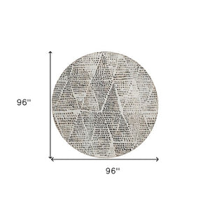 Homeroots 3' Artichoke Green Geometric Washable Area Rug - Durable Indoor Outdoor Design For Versatile Spaces 8' Round Polyester 577567