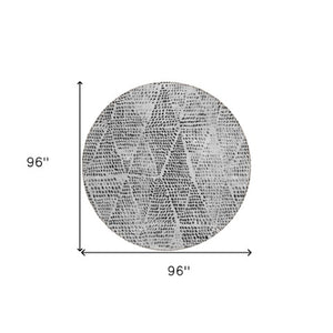 Homeroots 3' Artichoke Green Geometric Washable Area Rug - Durable Indoor Outdoor Design For Versatile Spaces 8' Round Polyester 577573