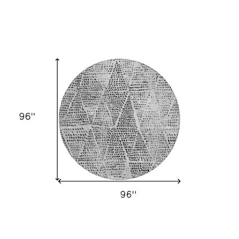 Homeroots 3' Artichoke Green Geometric Washable Area Rug - Durable Indoor Outdoor Design For Versatile Spaces 8' Round Polyester 577573