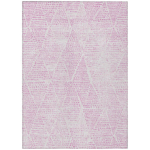 HomeRoots 5' Modern Pink and Ivory Geometric Area Rug – Durable, Washable Design for Indoor & Outdoor Spaces 5' X 8' 577578