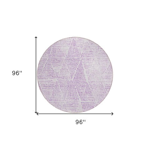 Homeroots 3' Artichoke Green Geometric Washable Area Rug - Durable Indoor Outdoor Design For Versatile Spaces 8' Round Polyester 577585